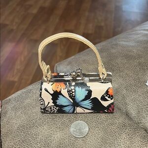 Lipstick Purse Butterfly Mini Bag with Structured‎ Frame